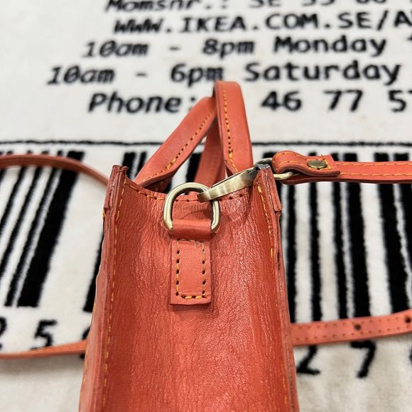 Handmade Leather and Rattan Crossbody Bag W/ adjustable detachable Strap - Picture 6 of 8